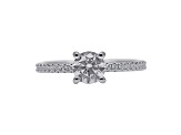 Round White Lab Grown Diamond Ring 14K White Gold 1.80ctw