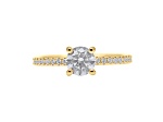 Round White Lab Grown Diamond Ring 14K Yellow Gold 1.80ctw