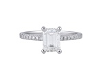 Emerald Cut White Lab Grown Diamond Ring 14K White Gold 2.30ctw