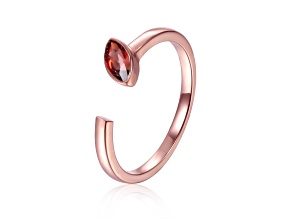 Garnet 14K Rose Gold Over Sterling Silver Marquise Solitaire Open Design Ring, 0.25ct