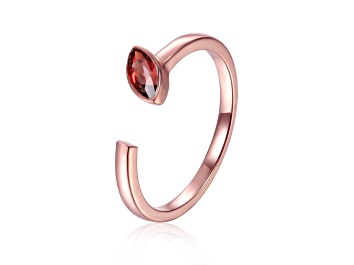 Picture of Garnet 14K Rose Gold Over Sterling Silver Marquise Solitaire Open Design Ring, 0.25ct