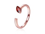 Garnet 14K Rose Gold Over Sterling Silver Marquise Solitaire Open Design Ring, 0.25ct