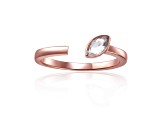 White Topaz 14K Rose Gold Over Sterling Silver Marquise Solitaire Open Design Ring, 0.25ct