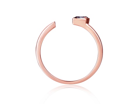 Lab Created Alexandrite 14K Rose Gold Over Sterling Silver Marquise Solitaire Open Design Ring