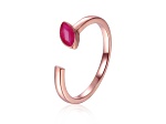 Ruby 14K Rose Gold Over Sterling Silver Marquise Solitaire Open Design Ring, 0.25ct