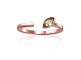 Peridot 14K Rose Gold Over Sterling Silver Marquise Solitaire Open Design Ring, 0.25ct