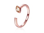 Yellow Citrine 14K Rose Gold Over Sterling Silver Open Design Ring Split Shank Ring