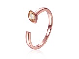 Citrine 14K Rose Gold Over Sterling Silver Marquise Solitaire Open Design Ring, 0.25ct