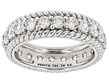 Picture of Judith Ripka Bella Luce® Diamond Simulant Rhodium Over Sterling Silver Eternity Band Ring 3.30ctw
