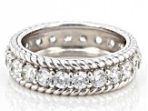 Judith Ripka Bella Luce® Diamond Simulant Rhodium Over Sterling Silver Eternity Band Ring 3.30ctw