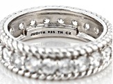 Judith Ripka Bella Luce® Diamond Simulant Rhodium Over Sterling Silver Eternity Band Ring 3.30ctw