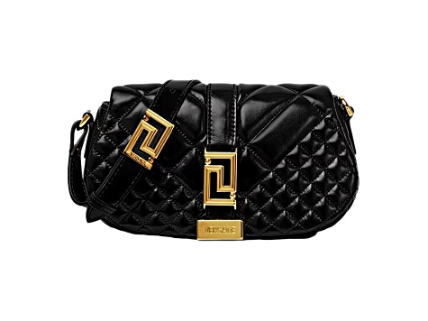 Versace Greca Goddess Black Quilted Leather Mini Bag