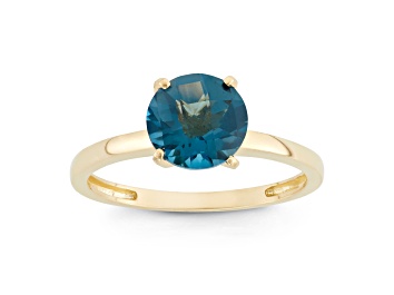 Picture of Round London Blue Topaz 10K Yellow Gold Ring 2.00ctw