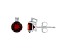 5mm Round Garnet with Diamond Accents 14k White Gold Stud Earrings