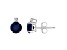 5mm Round Sapphire with Diamond Accents 14k White Gold Stud Earrings