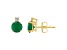 5mm Round Emerald with Diamond Accents 14k Yellow Gold Stud Earrings