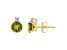 5mm Round Peridot with Diamond Accents 14k Yellow Gold Stud Earrings