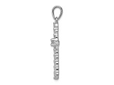 Rhodium Over 14K White Gold Polished 1/4ct. Diamond Cross Pendant