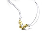 Clear Cubic Zirconia, 14k Gold Plated over Butterfly Moth Pendant Necklace