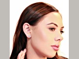 White Cubic Zirconia 14k Rose Gold Studs With Velvet Gift Box 3.00ctw