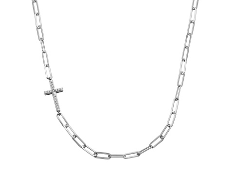 White Cubic Zirconia Rhodium Over Sterling Silver Necklace (0.314 ctw DEW)