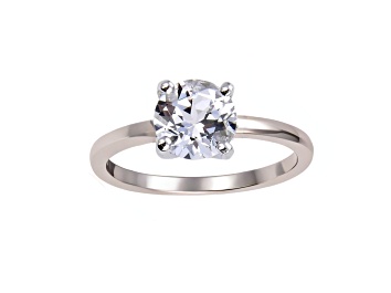 Picture of Rhodium Over Sterling Silver White Topaz Solitaire Ring 2.50ct