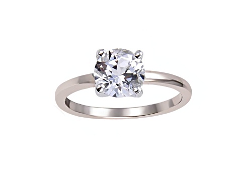 Rhodium Over Sterling Silver White Topaz Solitaire Ring 2.50ct