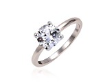 Rhodium Over Sterling Silver White Topaz Solitaire Ring 2.50ct