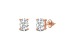 White Cubic Zirconia 14k Rose Gold Studs With Velvet Gift Box 2.00ctw