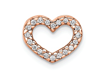 Picture of 14k Rose Gold Diamond Heart Chain Slide Pendant
