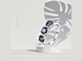 Lab Created Alexandrite and Moissanite Sterling Silver 3-Stone Ring