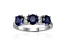 Lab Created Sapphire and Moissanite Sterling Silver 3-Stone Ring