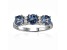 London Blue Topaz and Moissanite Sterling Silver 3-Stone Ring