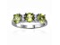 Peridot and Moissanite Sterling Silver 3-Stone Ring