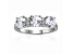 White Topaz and Moissanite Sterling Silver 3-Stone Ring