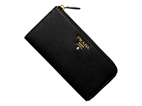 Prada Saffiano Long Continental Zip Wallet Black Leather Prada Saffiano Long Continental Zip Wallet Black Leather