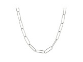 Judith Ripka Rhodium Over Sterling Silver Very Thin Paperclip Chain Necklace
