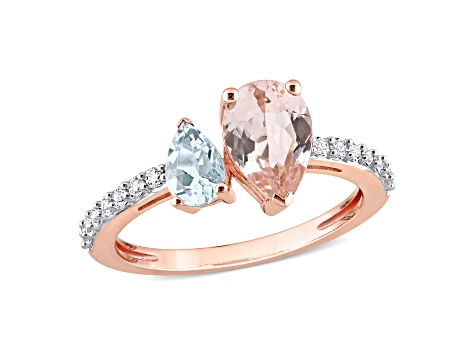 Aquamarine and morganite deals ring