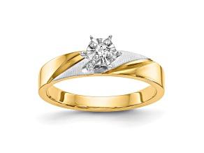 14K Yellow Gold AA Quality Engagement Ring 0.07ctw