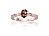 Lab Created Alexandrite with Moissanite Accents 14K Rose Gold Over Sterling Silver Ring, 0.95ctw