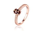 Lab Created Alexandrite with Moissanite Accents 14K Rose Gold Over Sterling Silver Ring, 0.95ctw