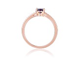 Lab Created Alexandrite with Moissanite Accents 14K Rose Gold Over Sterling Silver Ring, 0.95ctw