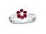 0.43ctw Ruby and Diamond Flower Cluster Ring in 14k White Gold