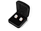 White Cubic Zirconia 14k Rose Gold Studs With Velvet Gift Box 3.00ctw