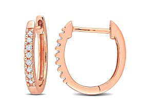 0.10ctw Diamond Hoop Earrings in 10k Rose Gold