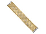 18K Yellow Gold with White Rhodium Diamond Mesh 7.25-inch Bracelet 0.65ctw