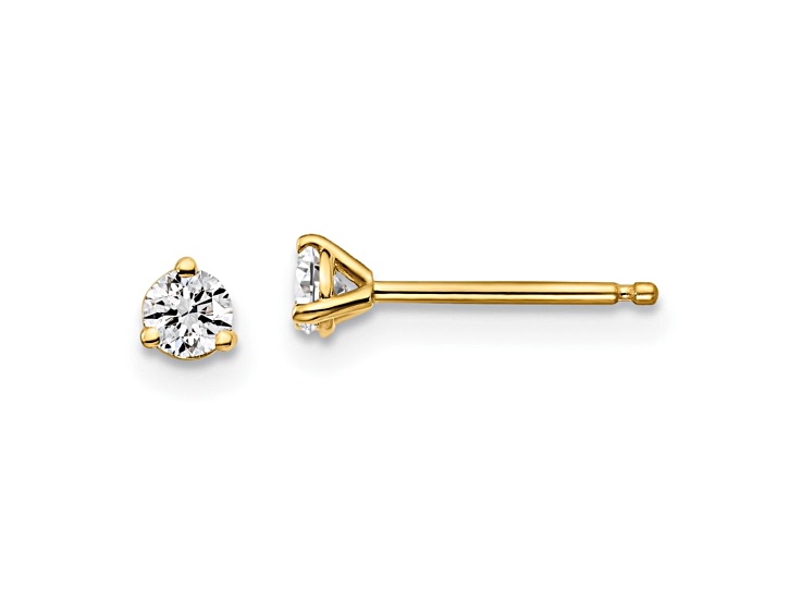 14K Yellow Gold Lab Grown Diamond 1/5ctw Certified VS/SI GH 3-Prong Earrings