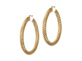 Judith Ripka Verona 14K Yellow Gold Clad 1-3/4" Twisted Hoop Earrings