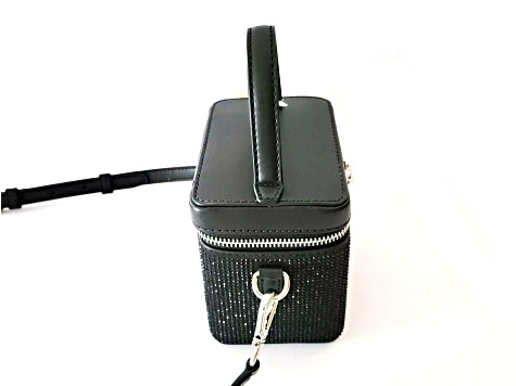 Michael Kors Sandrine Small Box Crossbody Trunk Black Rhinestone