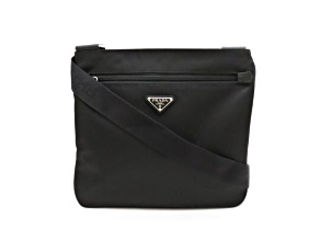 Prada Tessuto Saffiano Black Messenger Bag Cross Body